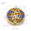 925银双鱼扁珠镀黄金，规格：11.5mm，孔径：1.2mm，银散珠，小鱼隔珠，925银隔珠