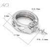 925银大号圆圈光身珍珠吊坠扣镀白金，规格：4.8x17.5mm，珍珠项链配饰，珍珠项链搭扣 银，银配件 925