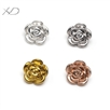 990足银3D盛开玫瑰花，规格：12.5，孔径：2.7mm，3d硬银配件，花 隔珠 银，间隔珠 配件diy