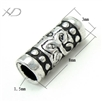 925银蝴蝶花纹直管，规格：3x8mm 孔径：1.5mm，银配件，手工批发配件，泰银批发