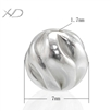 925银手工银斜纹圆珠配件，规格：7mm 孔径：1.7mm，  银珠子 925银，银珠子，DIY银珠