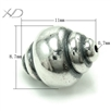 925银泰银螺旋形配件，规格：11x8.7mm 孔径：0.7mm，手工银配件，925银泰银，DIY手串配件