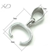 925银弯勾夹扣镀白金，规格：8x9mm，银批发，Diy银配件，吊坠扣子