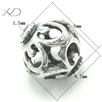 925银缕空手工银隔珠，规格：8.7x9mm 孔径：1.5mm，925银饰，串珠配件，手工银隔珠