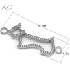 925银小羊连接器，规格：11.3x35.5mm，925银 项链扣 连接扣，珍珠配件925银 项链扣，diy配件银 连接扣