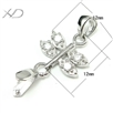 925银镀白金蜻蜓扣，规格：12x12mm，银水晶吊坠夹扣，水晶夹扣，项链吊坠扣