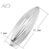 925银直纹橄榄珠配件，规格：7x21.2mm 孔径：1.6mm，925银珠手串，散珠批发 diy手链珠子 串珠，银隔珠