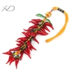 红辣椒陶瓷挂饰，长度：200mm，挂绳批发