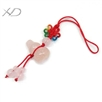 中国结粉红葫芦玉器挂饰，长度：90mm，时尚手机绳挂件