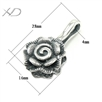 925银玫瑰花计数器，规格：16x28mm 孔：4mm，银卡子 记数器，泰银配件