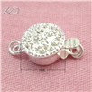 925银缕空花纹单排扣，规格：9mm，银DIY配件，手串配件扣，珍珠扣