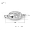 925银精品旦形扣，规格：7.5x16mm 厚度：6.5mm，珍珠项链扣配件 ，银项链扣子，珍珠项链