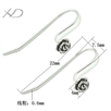 925银玫瑰花耳钩，规格：7.5x22mm，银饰配件，泰银耳钩、银耳环