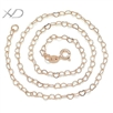 925银心形项链镀玫瑰金，规格：0.4x2.8mm 尺寸：16寸（40厘米），银饰批发，银玫瑰金项链，925